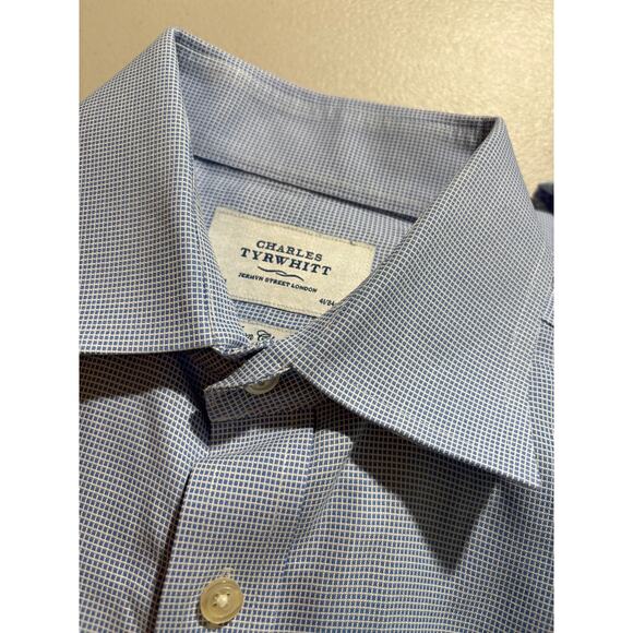 Charles Tyrwhitt Lot of 3 Men Size 16/33in Blue Plaid Non Iron Classic Fit Shirt - Picture 14 of 15
